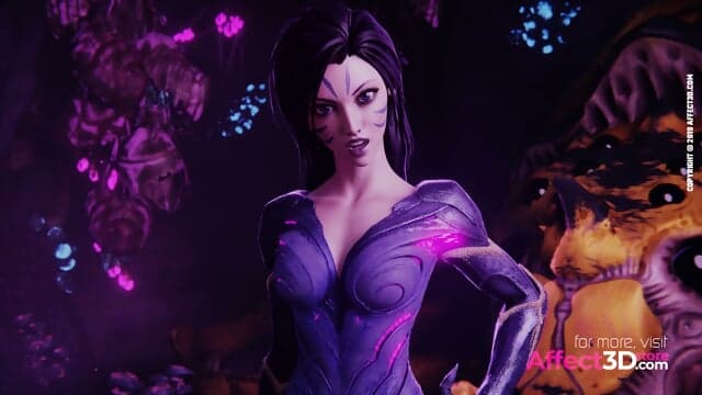 Scifi babe gives amazing pov blowjob in 3D animaition