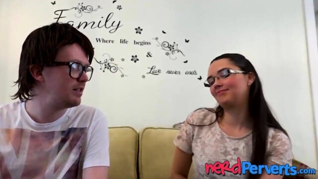 Naughty Pixxie Little gives a hot blowjob to nerdy friend