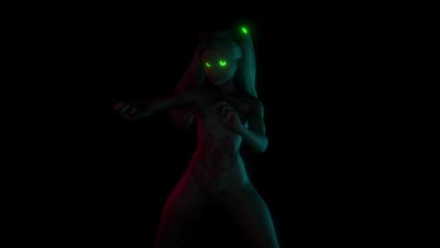 Rebecca, juicy young minx dances obscenely in the darkness