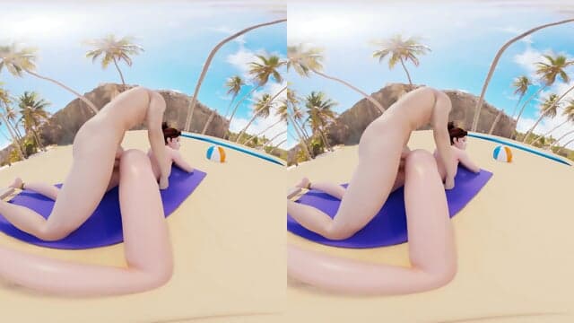 D.Va fucked on the beach VR 3d hentai