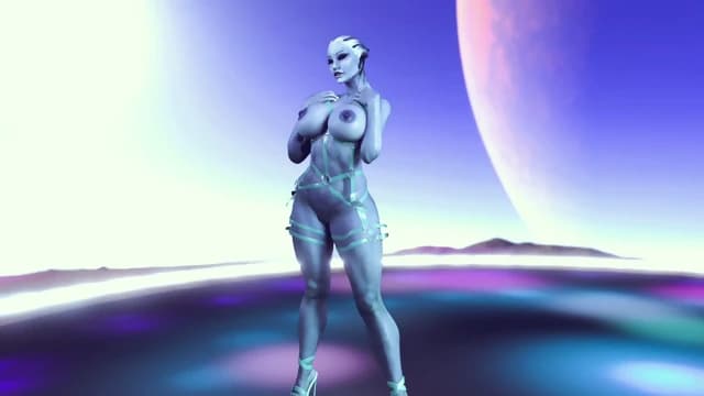 Curvy Liara T'Soni solo naked dance and tease you for melding