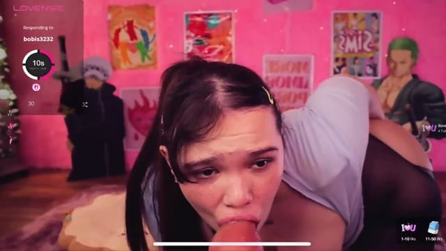 Amazing pov sloppy dildo blowjob