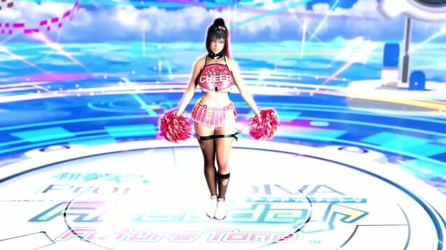Playful cheerleader Bay shows off her dancing skills without panties