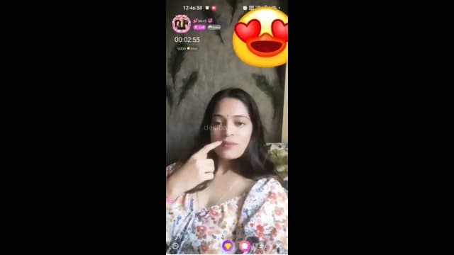 Desi GF Teasing Her Boobs in Floral Dress Live Sex Show
