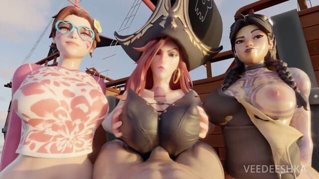 Fortune, D.va, Jules - Blowjob