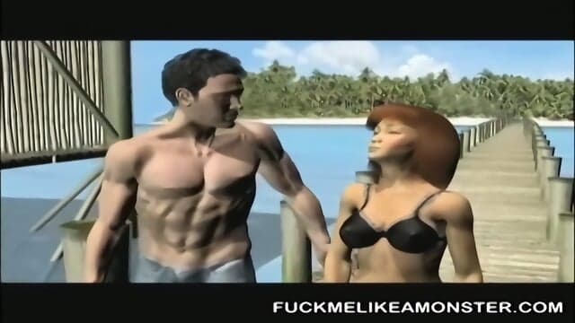Beachside cartoon babe getting pussy fucked