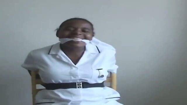 Ebony Nurse Bound And Cleave Gagged  Kinky4Ever