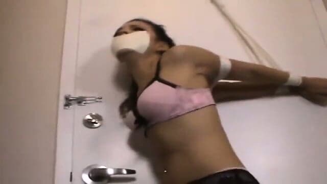 Microfoam Gagged Strappado In Pink Lingerie  Kinky4Ever