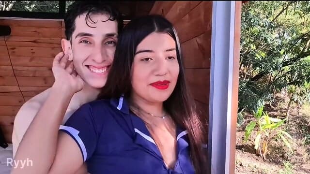 Curvy Latina Cutie Enjoys Wild Sex With Her BF In the Forest Cabin While Their Pal Is Filming