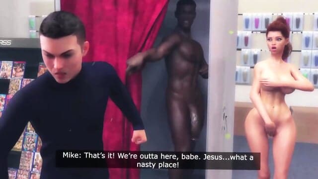 3D Cheating WIFE - Sex shop visit turns passionate with salesperson, climaxing in vivid 3d animation cuckold BLACKED scene