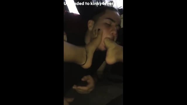 Inked Fella And His Smoking Hot Amateur Girlfriend Loving Some Foot Gagging Late Night  Kinky4Ever
