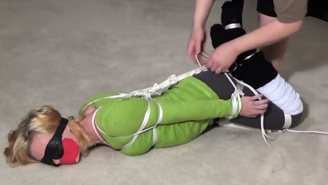 Roped, Blindfolded, Gagged, And Vibed In Yoga Pants  Kinky4Ever