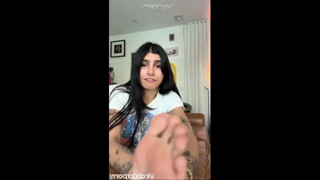 Mia Khalifa Teases Her Assets in Topless Live Yoga