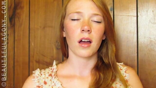 Beautiful Ginger Orgasms from Playing with her Pussy