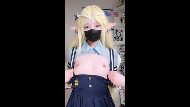ãå°æåµãXiao Yue - Elf Cosplay Masturbation