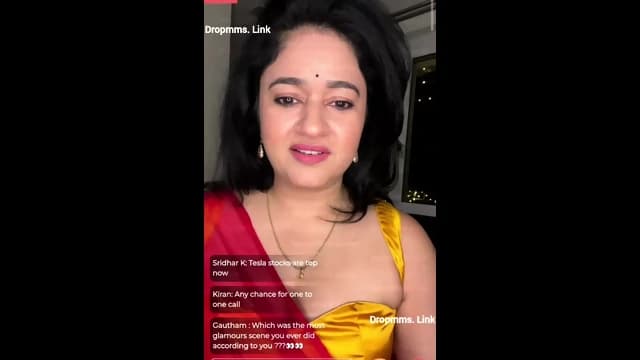 Poonam Bajwa Livecam Exclusive Red Saree Content Video