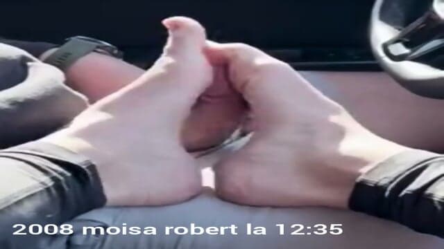 Moisa Robert Is Masturbated By A Girl With Her Feet Until He Takes Moisa Robert's Cum Ejaculated Directly On The Steering Wheel And The Rest On Her Feet