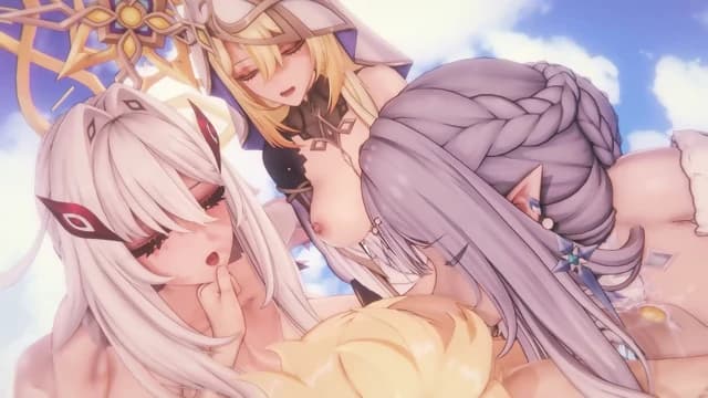 Genshin Impact - Foursome Sex With All Three Goddesses