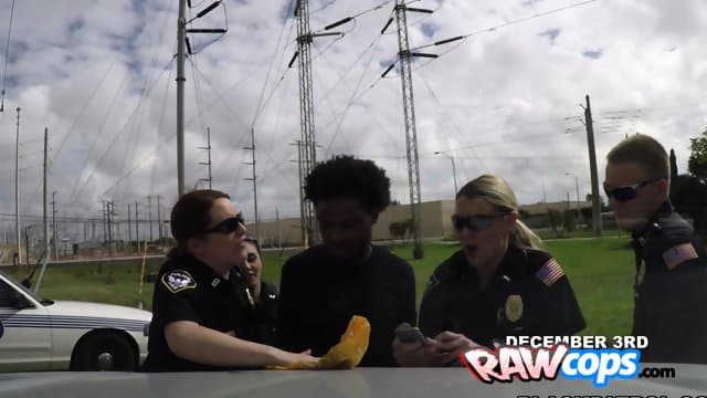 Naughty MILF officers want a rock hard bribe balls deep
