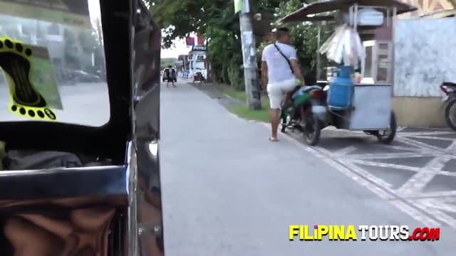 Alex rides a motorcycle up to tourists place to get banged