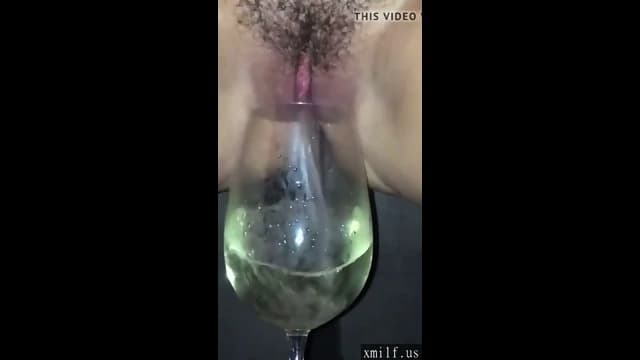 Golden shower slut filling her glass by