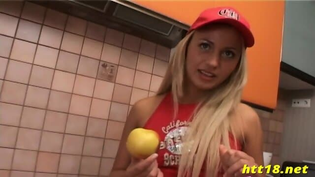 Sexy blonde Alina fingering herself by cw