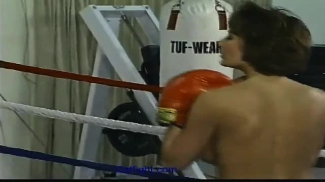 | nude male vs female mixed naked boxing as with face punches, body punches and blow job ending