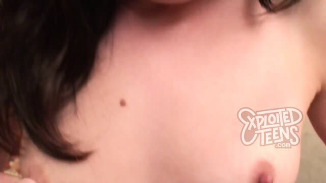 Petite teen with pigtails sucks cock POV style