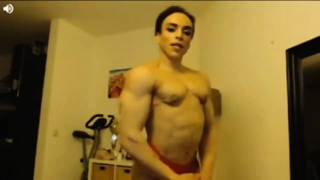 FBB topless flexing 19